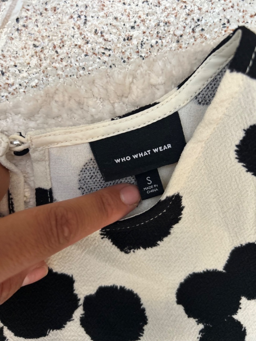 Black-and-white polka dot midi dress - Picture 6 of 6